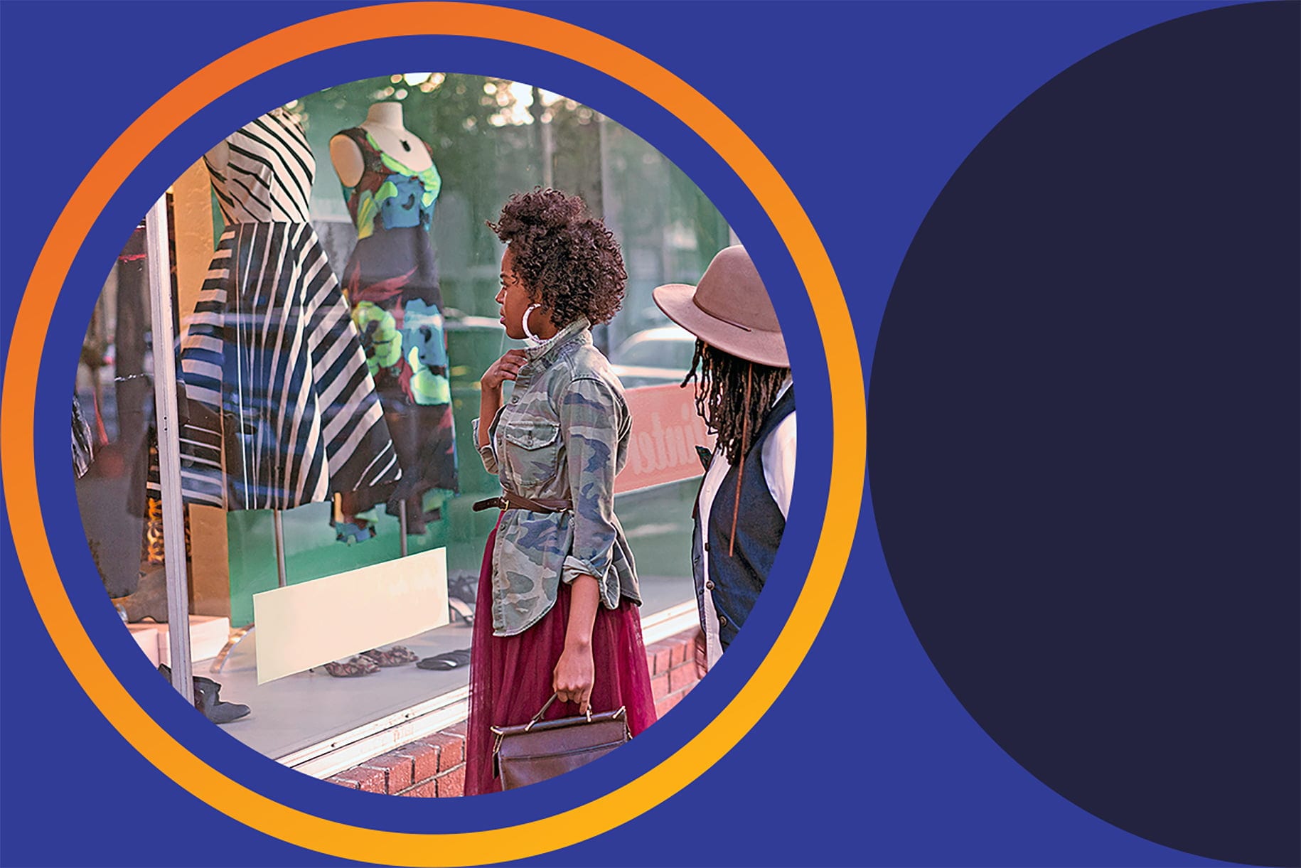 two women window shopping