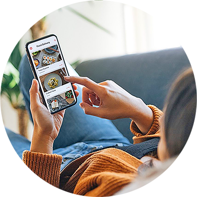 browsing for food in app