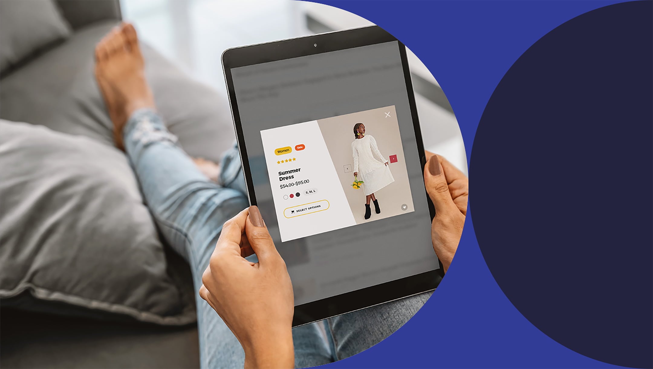 online shopping on the couch