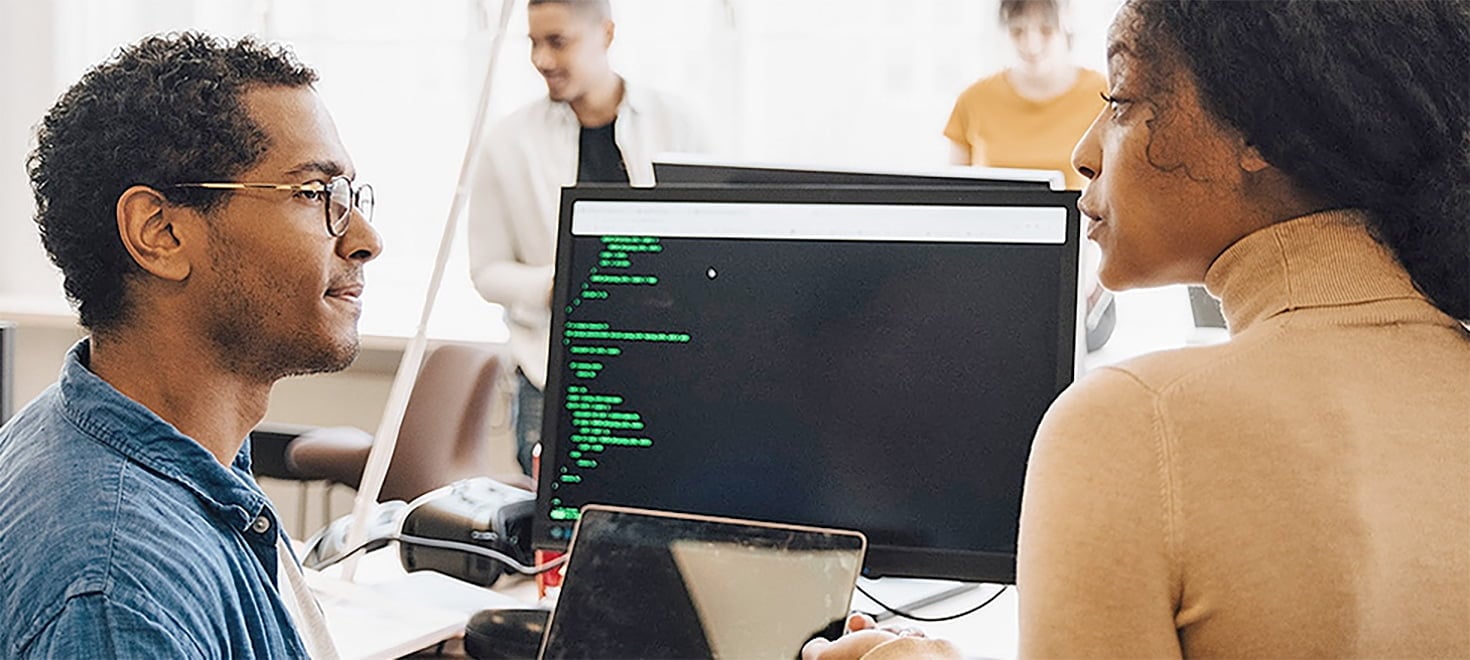 two developers working together